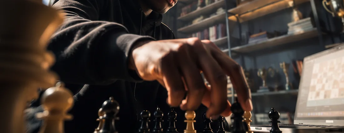 An Eastwood Global student mid-move in a competitive game