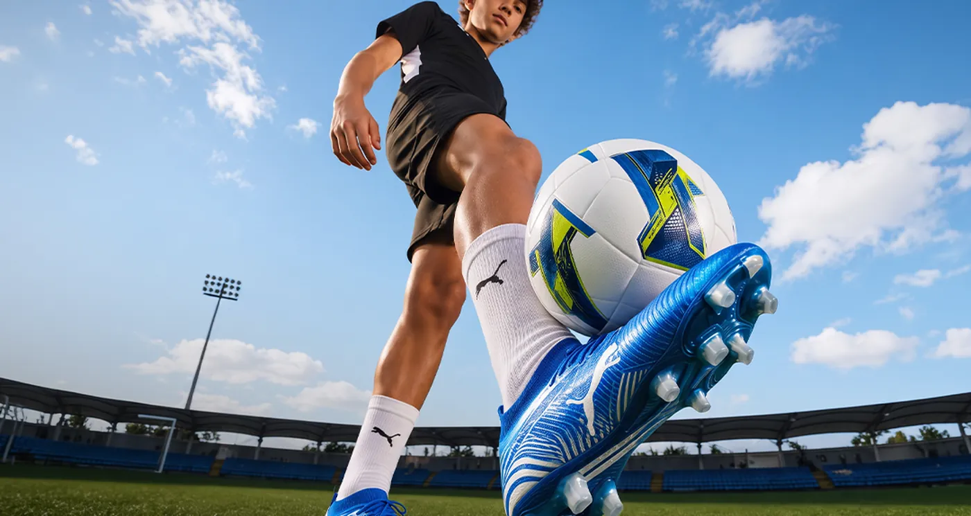 An Eastwood Global student mid-training on a football pitch